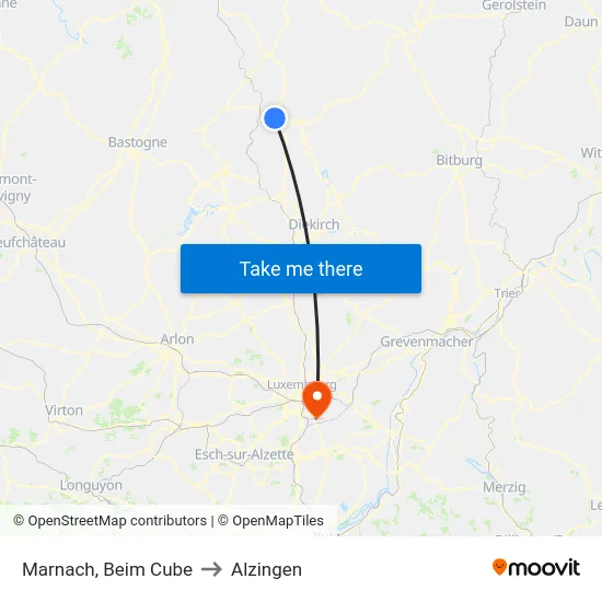 Marnach, Beim Cube to Alzingen map