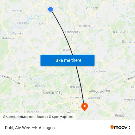 Dahl, Ale Wee to Alzingen map