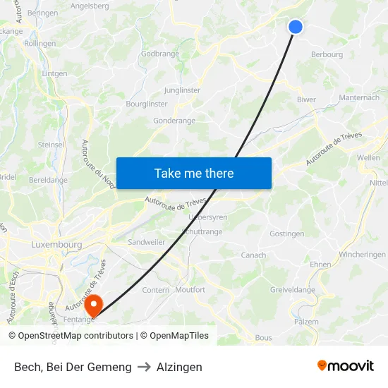 Bech, Bei Der Gemeng to Alzingen map