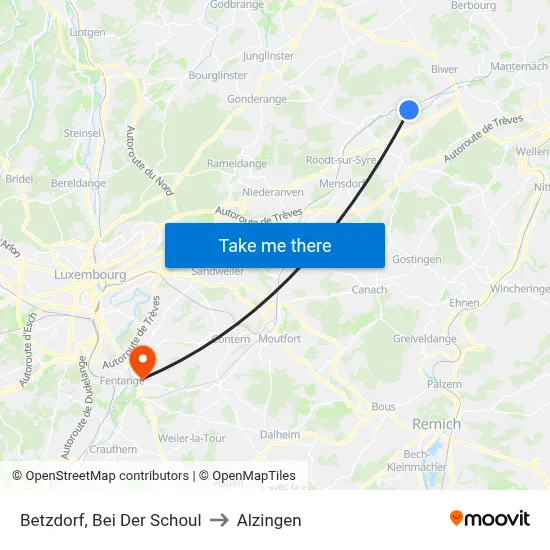 Betzdorf, Bei Der Schoul to Alzingen map