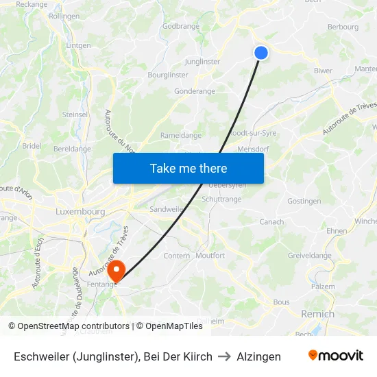 Eschweiler (Junglinster), Bei Der Kiirch to Alzingen map