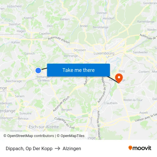 Dippach, Op Der Kopp to Alzingen map