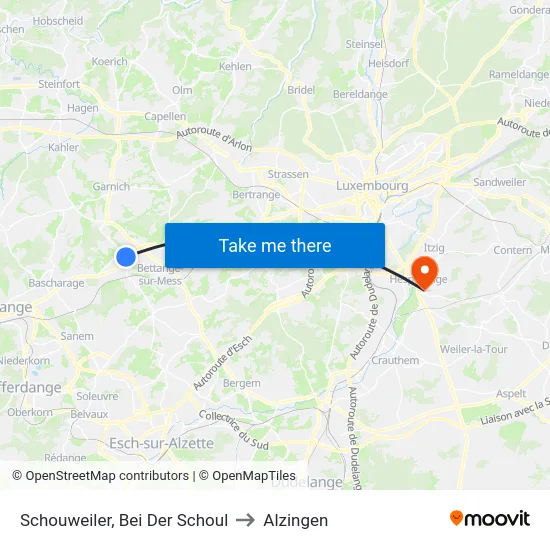 Schouweiler, Bei Der Schoul to Alzingen map