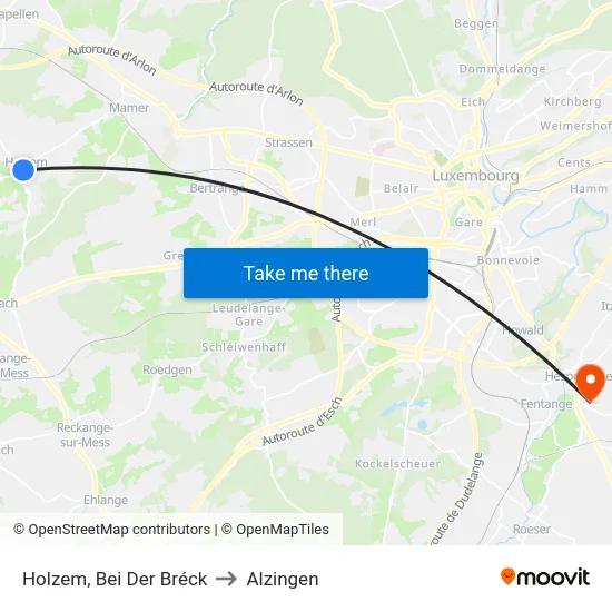 Holzem, Bei Der Bréck to Alzingen map