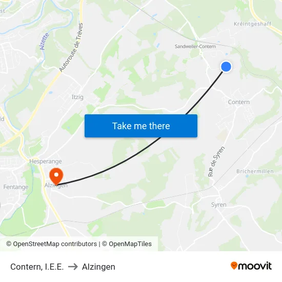 Contern, I.E.E. to Alzingen map