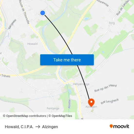 Howald, C.I.P.A. to Alzingen map