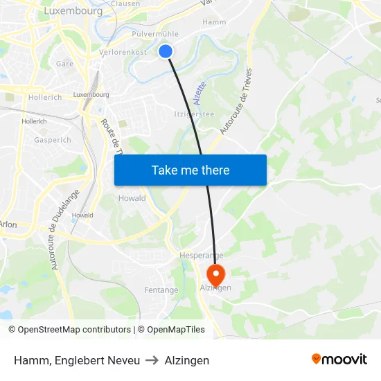 Hamm, Englebert Neveu to Alzingen map