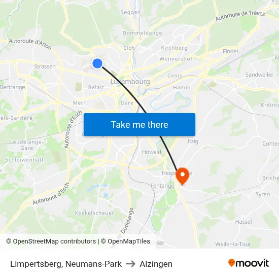 Limpertsberg, Neumans-Park to Alzingen map