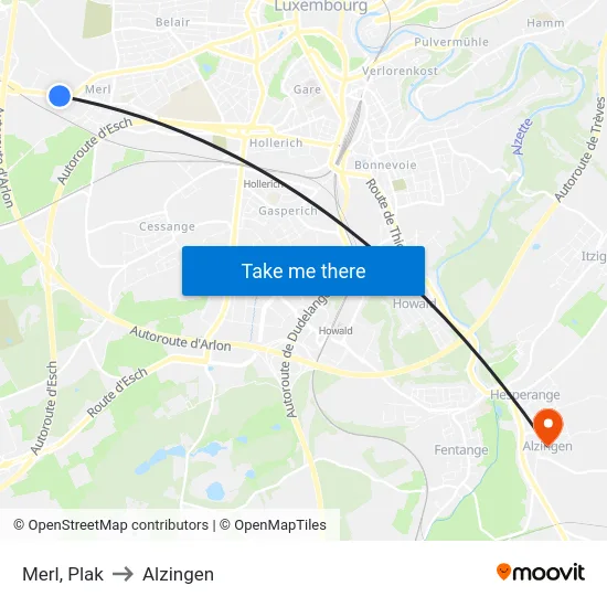 Merl, Plak to Alzingen map