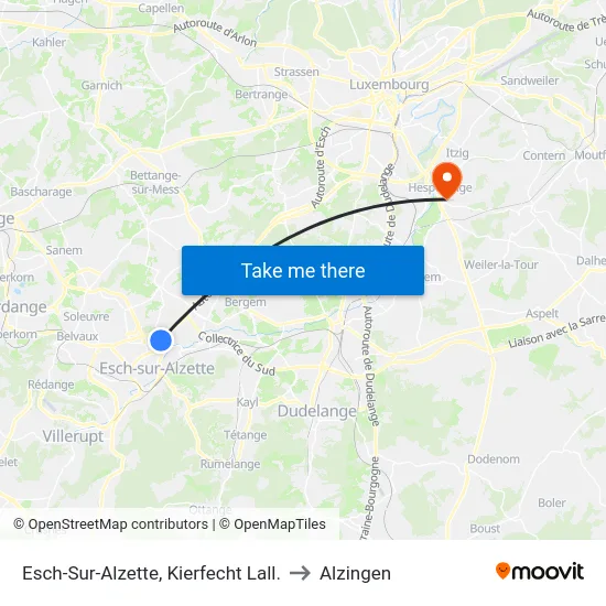 Esch-Sur-Alzette, Kierfecht Lall. to Alzingen map