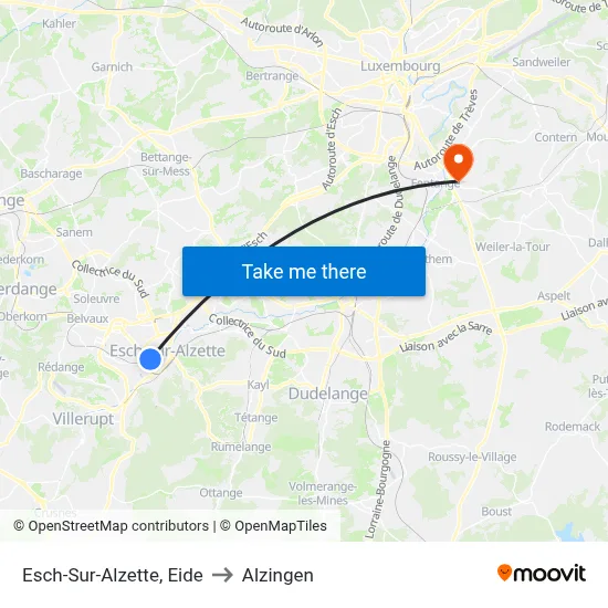 Esch-Sur-Alzette, Eide to Alzingen map