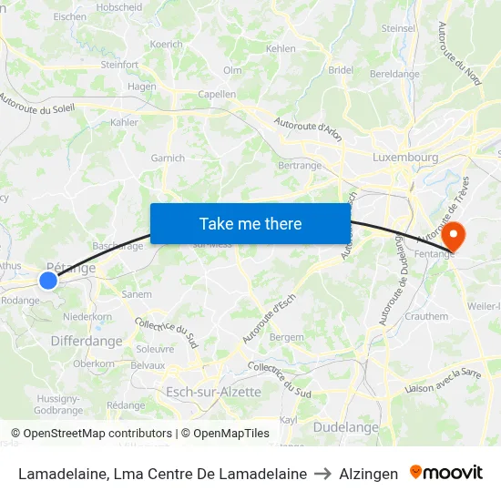 Lamadelaine, Lma Centre De Lamadelaine to Alzingen map