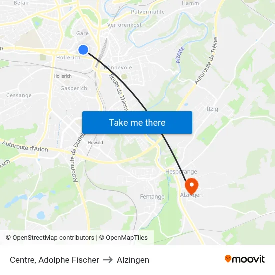 Centre, Adolphe Fischer to Alzingen map