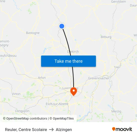 Reuler, Centre Scolaire to Alzingen map