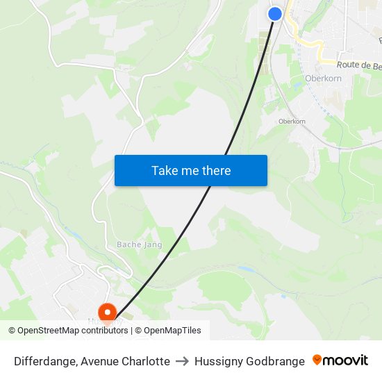 Differdange, Avenue Charlotte to Hussigny Godbrange map