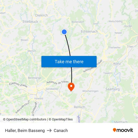 Haller, Beim Basseng to Canach map