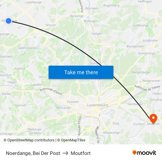 Noerdange, Bei Der Post to Moutfort map
