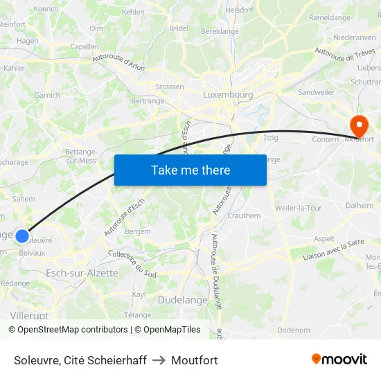 Soleuvre, Cité Scheierhaff to Moutfort map