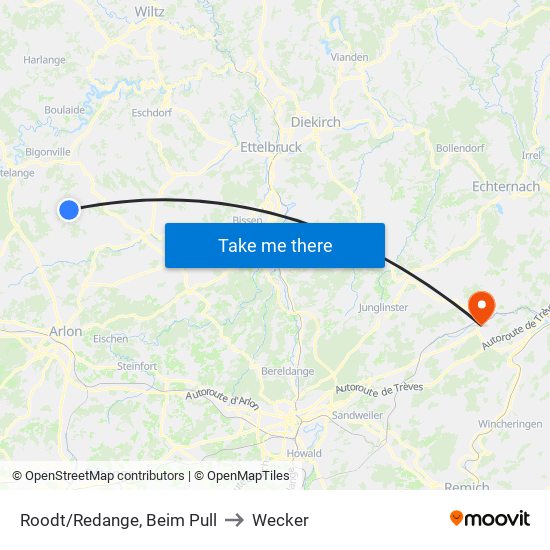 Roodt/Redange, Beim Pull to Wecker map