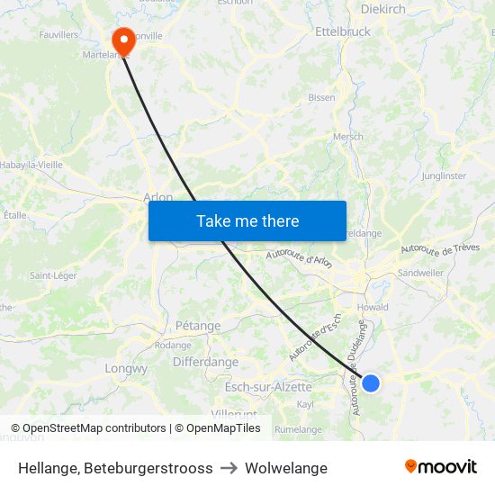 Hellange, Beteburgerstrooss to Wolwelange map