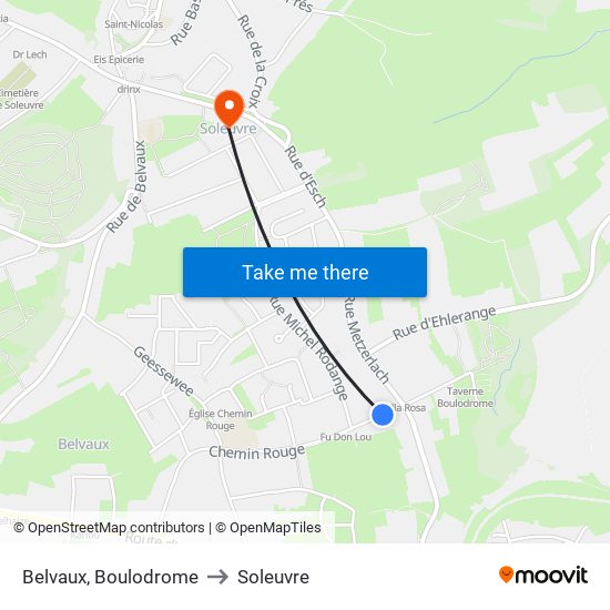 Belvaux, Boulodrome to Soleuvre map