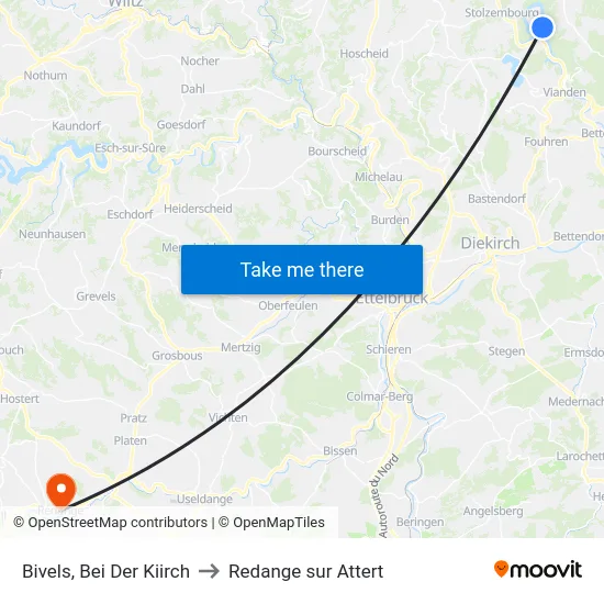 Bivels, Bei Der Kiirch to Redange sur Attert map