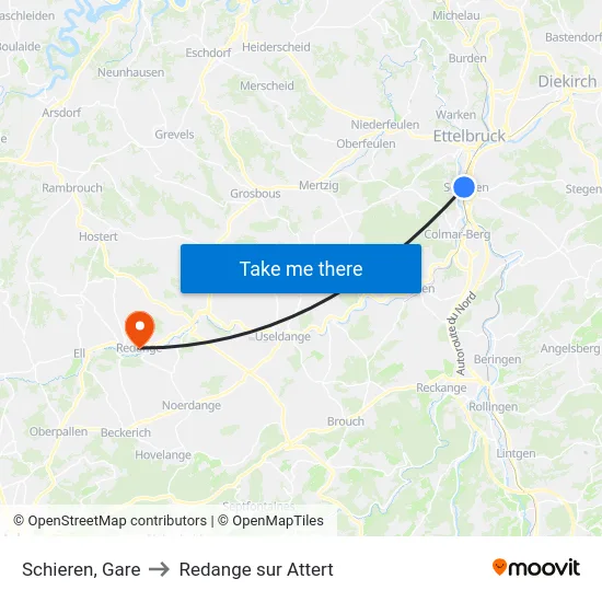 Schieren, Gare to Redange sur Attert map
