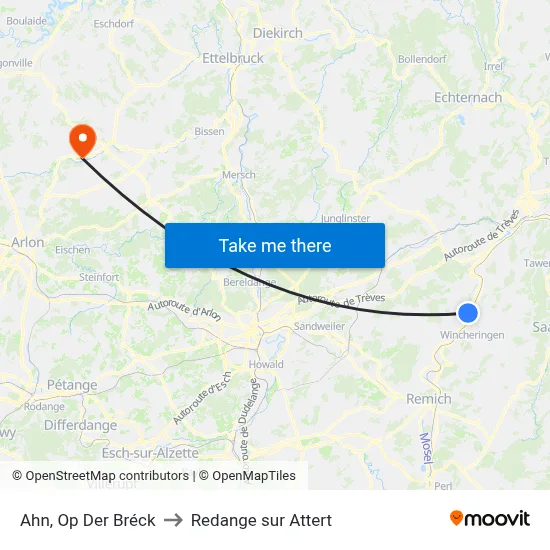 Ahn, Op Der Bréck to Redange sur Attert map