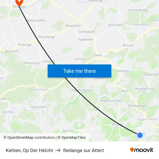 Kehlen, Op Der Héicht to Redange sur Attert map