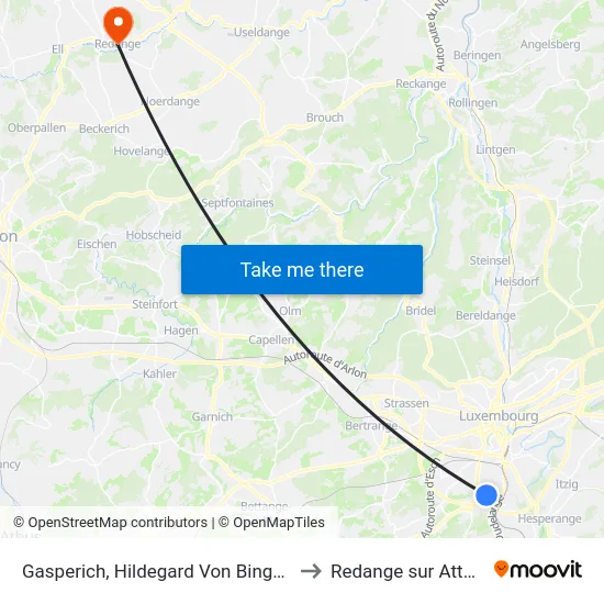 Gasperich, Hildegard Von Bingen to Redange sur Attert map