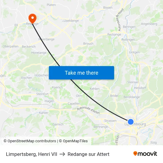 Limpertsberg, Henri VII to Redange sur Attert map