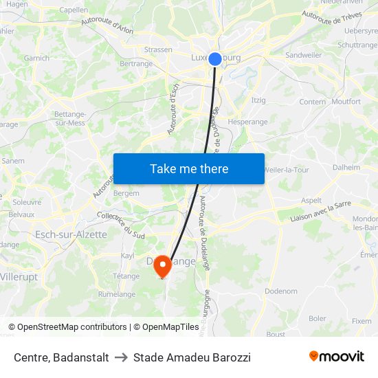 Centre, Badanstalt to Stade Amadeu Barozzi map