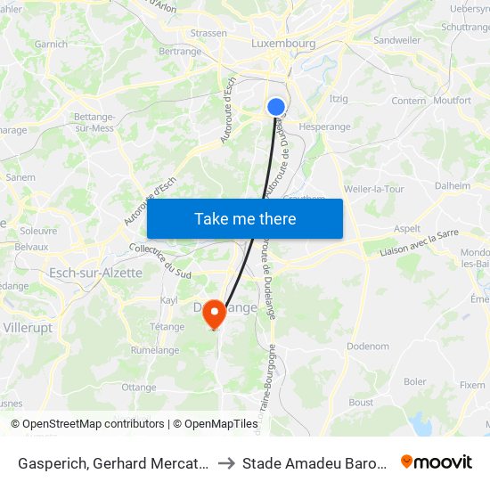 Gasperich, Gerhard Mercator to Stade Amadeu Barozzi map