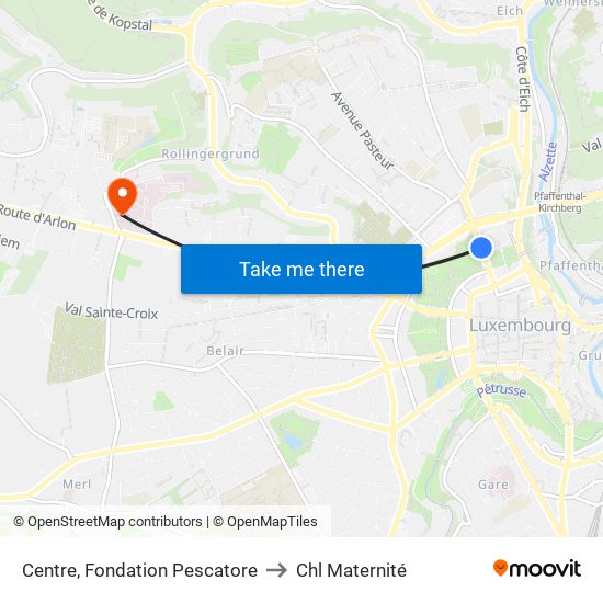 Centre, Fondation Pescatore to Chl Maternité map