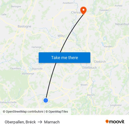 Oberpallen, Bréck to Marnach map