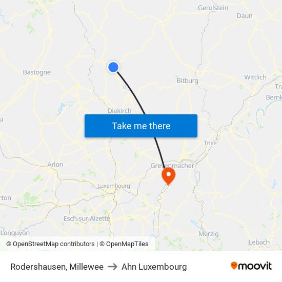 Rodershausen, Millewee to Ahn Luxembourg map