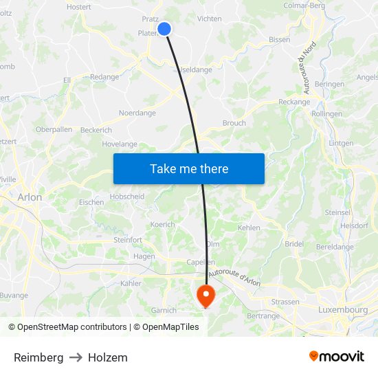 Reimberg to Holzem map