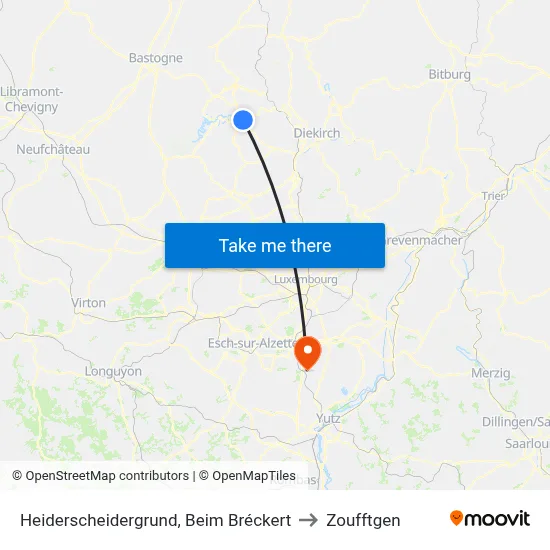 Heiderscheidergrund, Beim Bréckert to Zoufftgen map