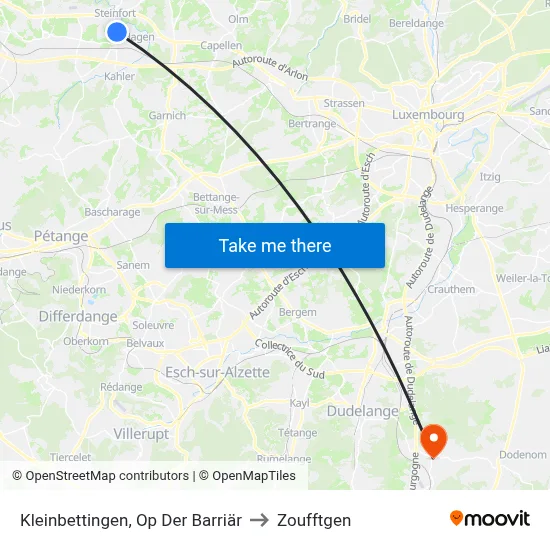 Kleinbettingen, Op Der Barriär to Zoufftgen map