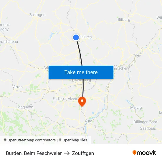 Burden, Beim Fëschweier to Zoufftgen map
