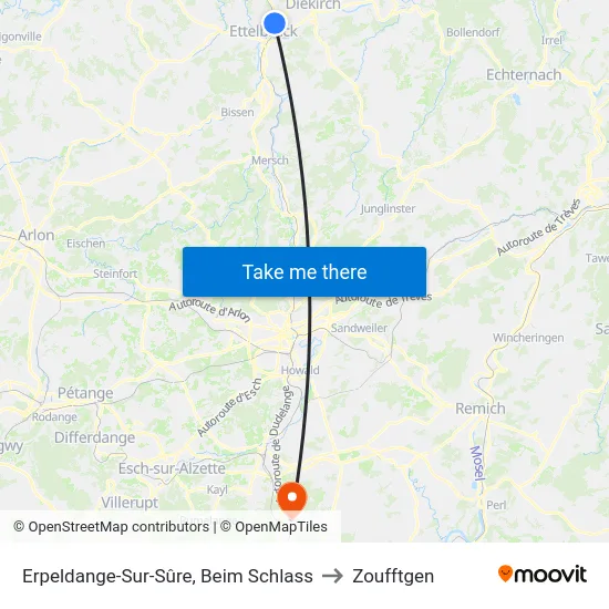 Erpeldange-Sur-Sûre, Beim Schlass to Zoufftgen map