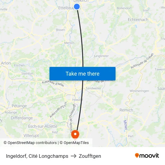 Ingeldorf, Cité Longchamps to Zoufftgen map