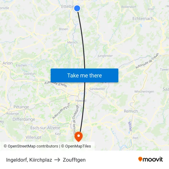 Ingeldorf, Kiirchplaz to Zoufftgen map