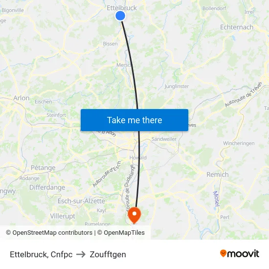 Ettelbruck, Cnfpc to Zoufftgen map