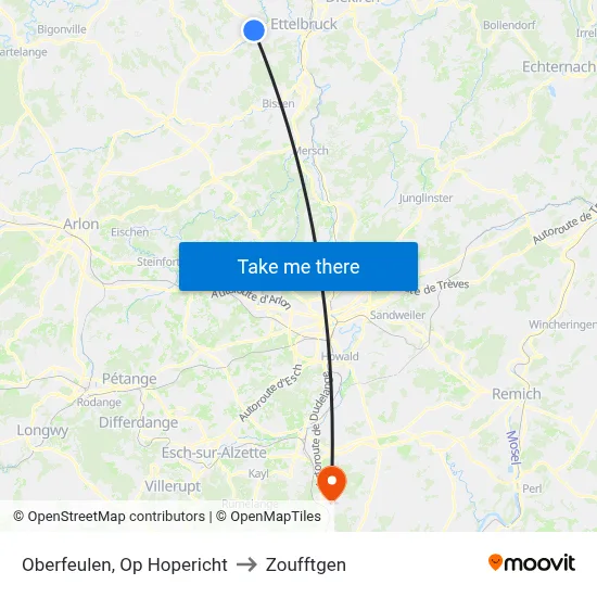Oberfeulen, Op Hopericht to Zoufftgen map