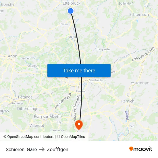 Schieren, Gare to Zoufftgen map