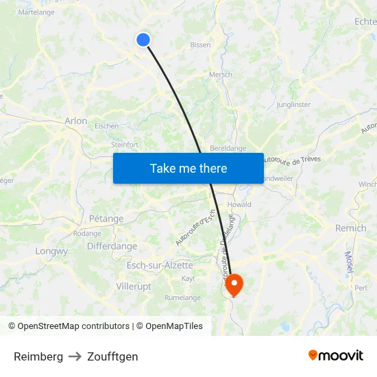 Reimberg to Zoufftgen map