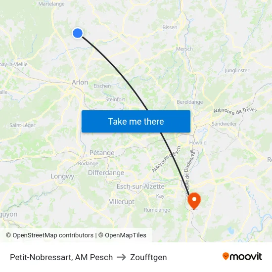 Petit-Nobressart, AM Pesch to Zoufftgen map