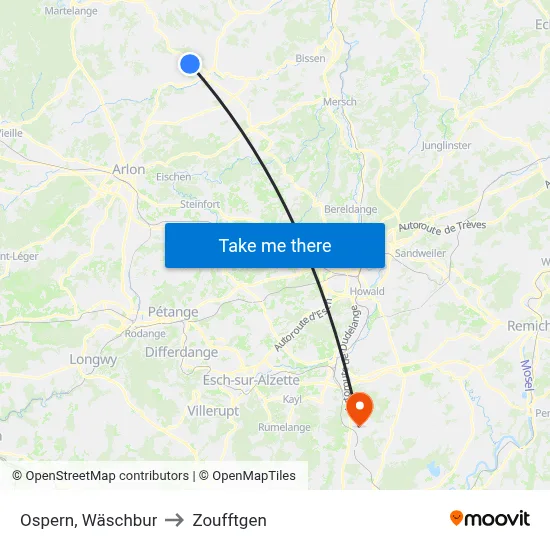 Ospern, Wäschbur to Zoufftgen map