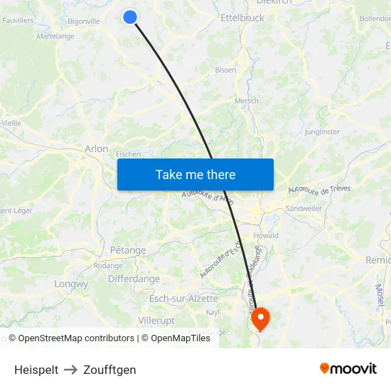 Heispelt to Zoufftgen map